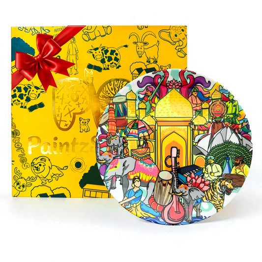 PAINTZSTORIES Decorative Wall Plate for Home Decoration | Ceramic Wall Art Plate | Wall Decor items for Living Room & Bedroom | Handmade Artwork India's Rich Culture | Gift for house | 10 INCH