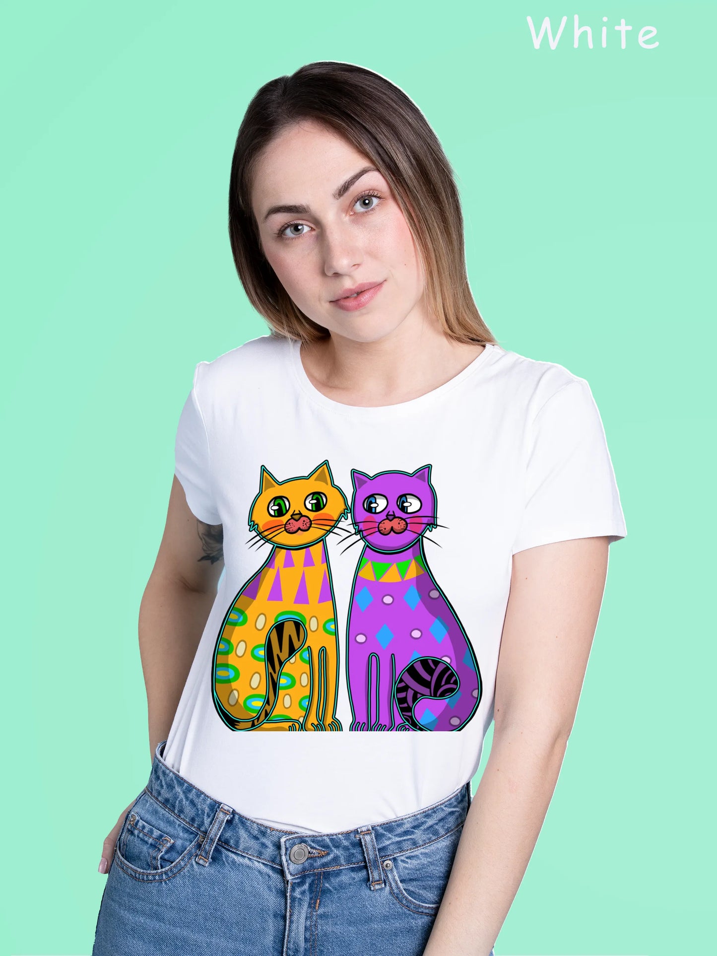 "Two fancy cats" Unisex Regular T-Shirt