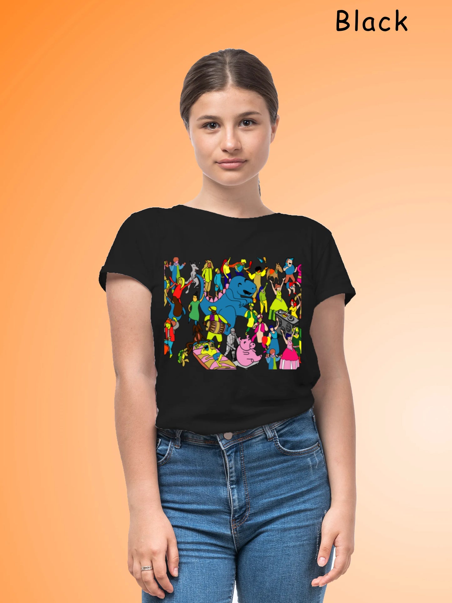 "Celebrating Diversity: A colourful Carnival of people and Animals" Unisex Regular T-Shirt