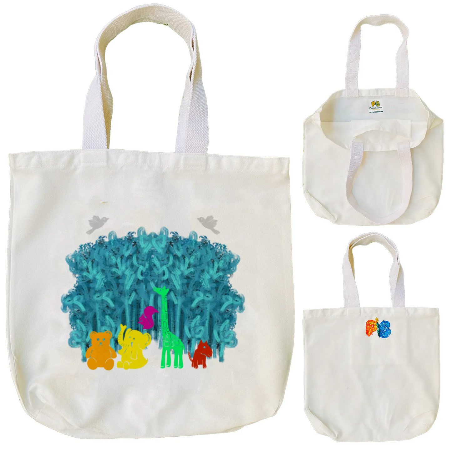 "A Rainbow Jungle" Artistic Tote Bag