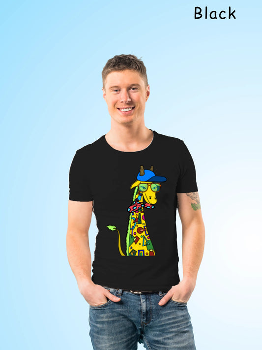"Giraffe with bow tie" Unisex Regular T-Shirt