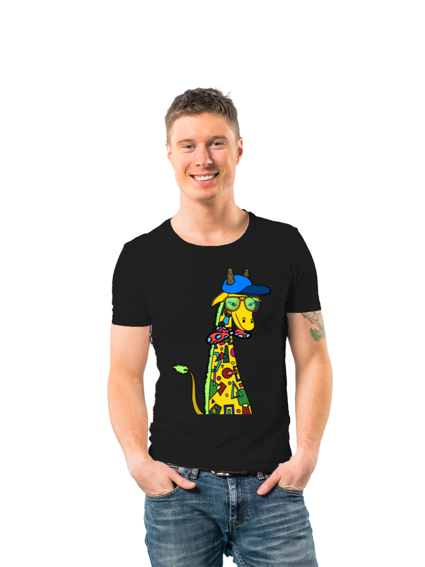 "Giraffe with bow tie" Unisex Regular T-Shirt