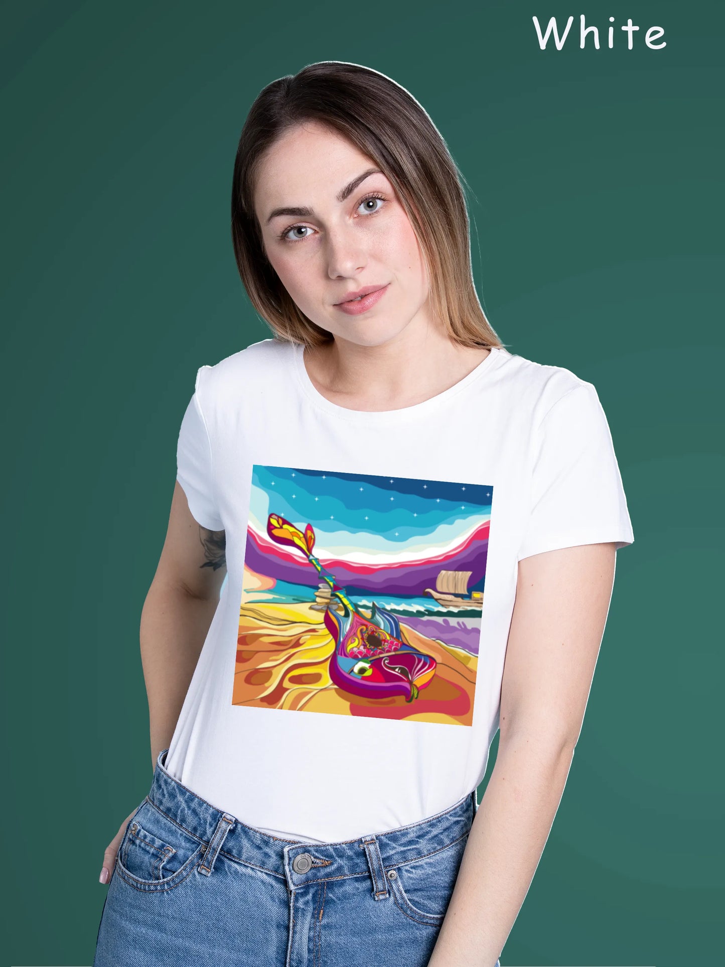 "Harmonious Melodies by the Sea" Unisex Regular T-Shirt