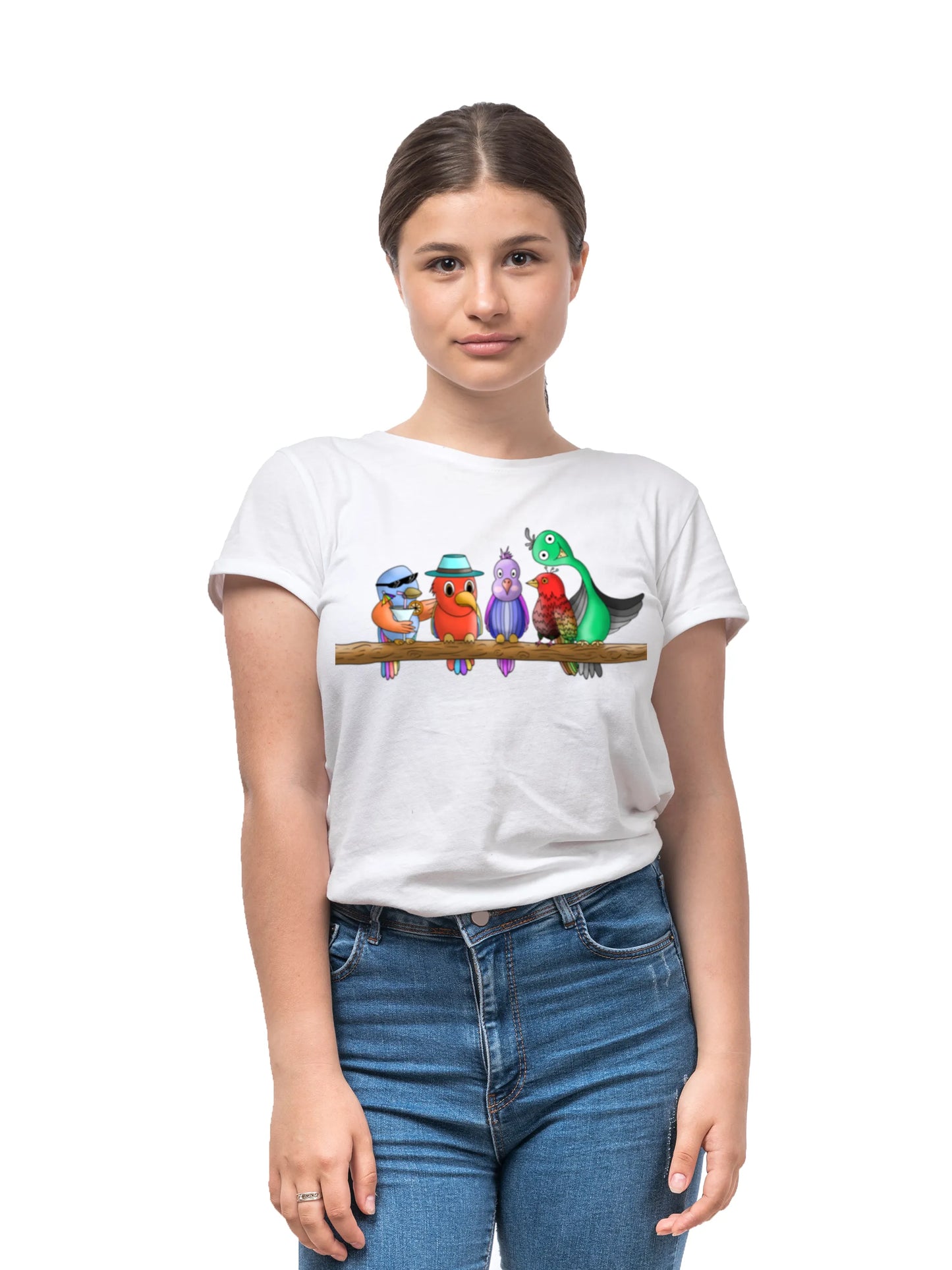 "Five colourful Birds" Unisex Regular T-Shirt