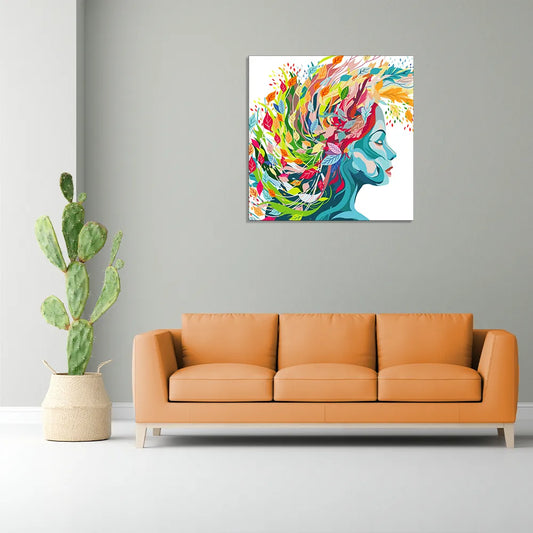 "Floral Reflections: Embracing Colourful Creativity in Life" Canvas Print I Wall Décor I Art work I 2 Feet *2 Feet I Art on Wall I Authentic Art I