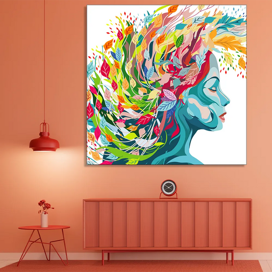 "Floral Reflections: Embracing Colourful Creativity in Life" Canvas Print I Wall Décor I Art work I 2 Feet *2 Feet I Art on Wall I Authentic Art I