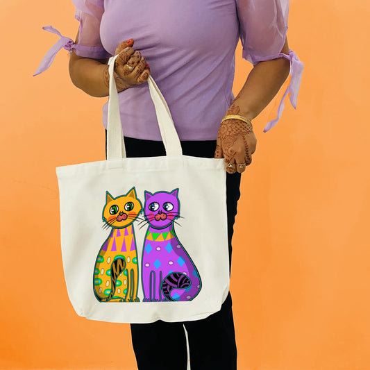 "Two fancy cats" Artistic Tote Bag