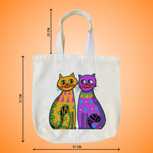 "Two fancy cats" Artistic Tote Bag