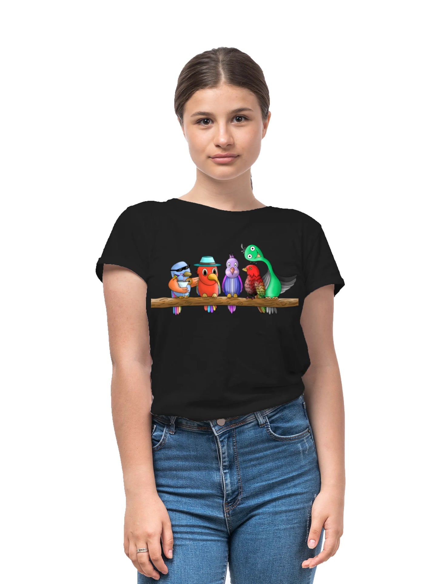 "Five colourful Birds" Unisex Regular T-Shirt