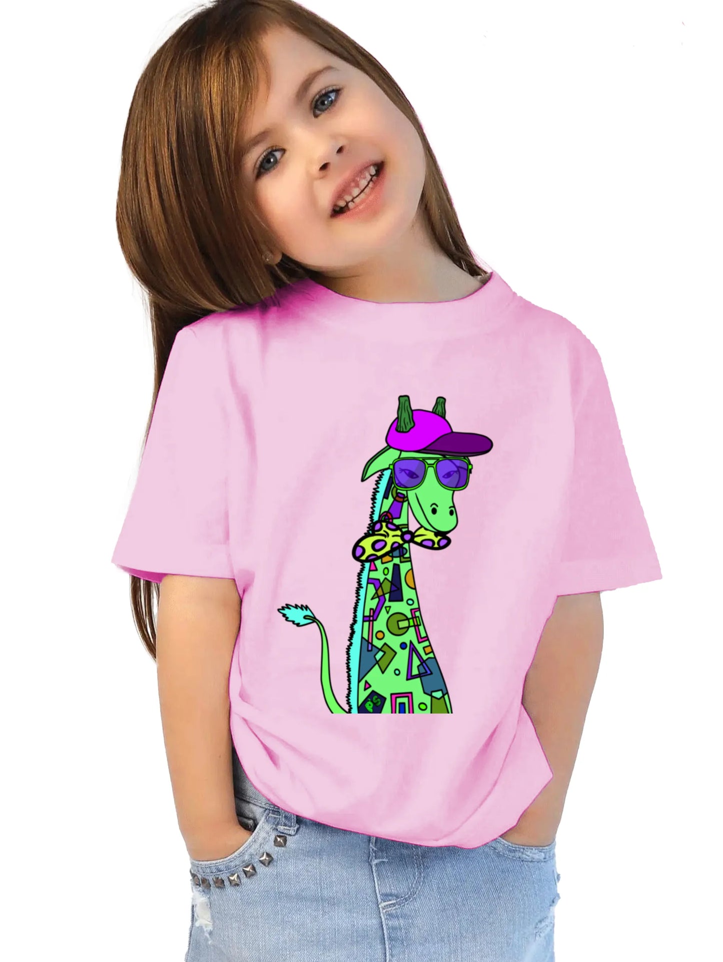 "Giraffe with bow tie" Unisex Regular Kid's T-Shirt