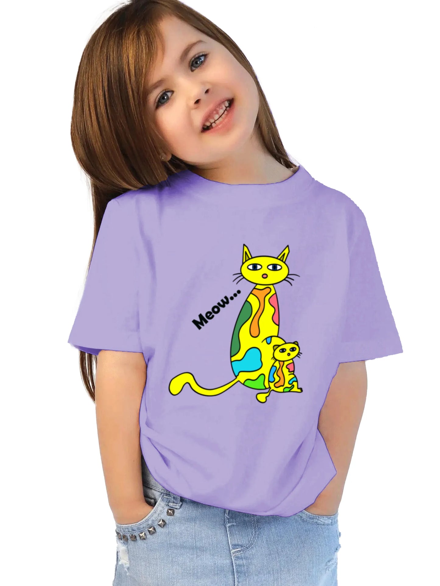 "Four cats in the sunset" Unisex Regular Kid's T-Shirt