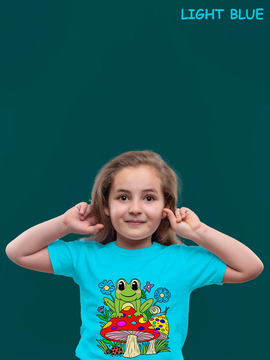 "Frog on Mushroom" Unisex Regular Kid's T-Shirt