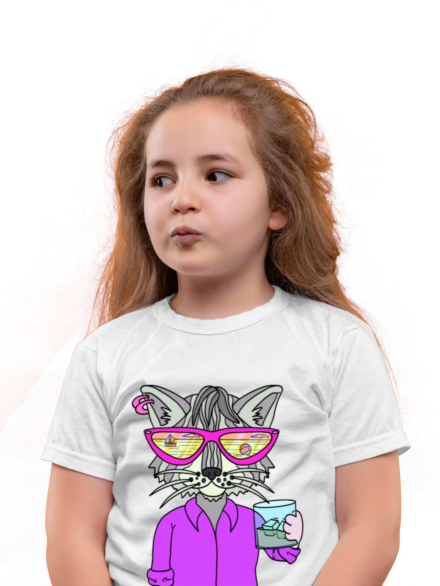"Cool Cat On The Beach" Unisex Regular Kid's T-Shirt