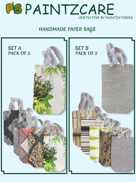 'PaintzCare - Handmade Paper Bags (Set of 5)