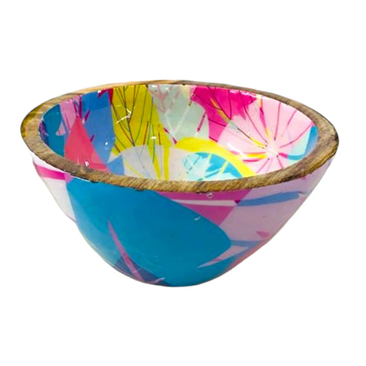 "Cycle of Seasons" Artistic Wooden Cutlery - Small Bowl I Serve ware I Hand Crafted I Living Room Décor I Decorative I Meena Print I Size-6*6*3 Inch