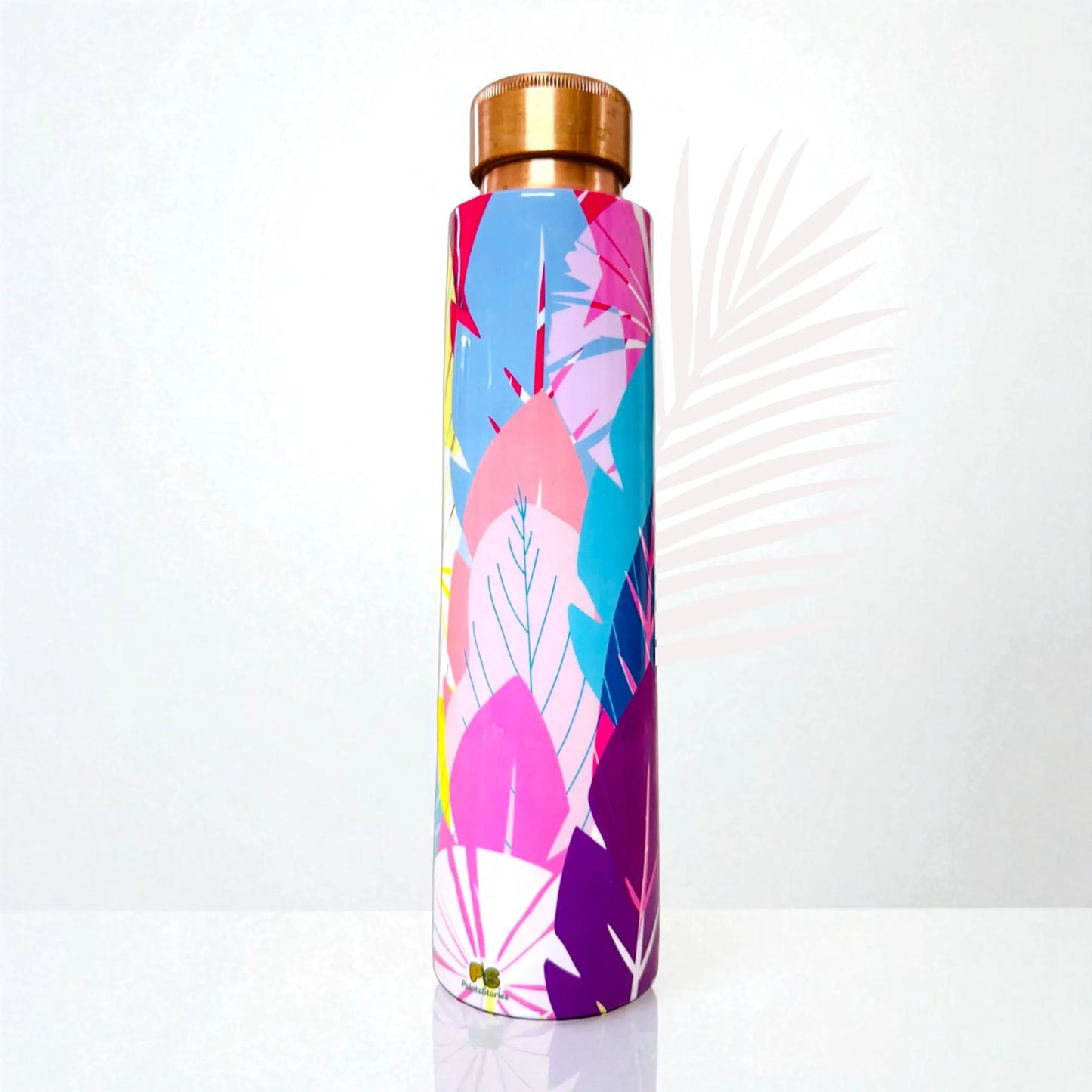 PAINTZSTORIES Cycle of Seasons Meena Print Copper Water Bottle | Handcrafted Tamba Bottle | Premium Copper Water Bottle for Home Décor, Office, Travel & Gifting | 900 ml