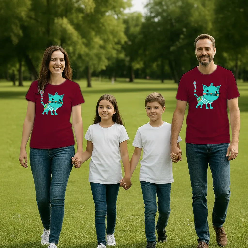 PAINTZSTORIES An adorned cat Unisex Cotton Round Neck T-Shirt | Stylish Regular Fit Tee for Men & Women–Soft & Breathable Fabric, Casual Daily Wear, Easy Care, Straight Hem, Comfortable Everyday Fit