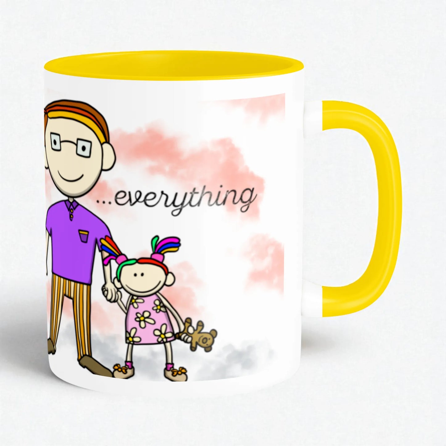 PAINTZSTORIES A Joyful Family Artistic Ceramic Coffee Mug with Digital Print by Global Artists | Durable Ceramic Cup for Coffee, Tea & Cold Beverages | Printed Mug for Birthday Gift | 350ml