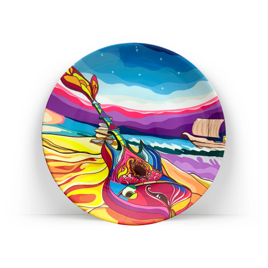 PAINTZSTORIES Decorative Wall Plate for Home Decoration | Ceramic Wall Art Plate | Wall Decor items for Living Room & Bedroom | Handmade Artwork Harmonious Melodies | Gift for house | 10 INCH