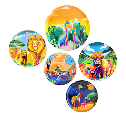 PAINTZSTORIES Metal Wall Art Plates for Home Decoration | Decorative Wall Plates | Wall Decor items for Living Room & Bedroom | Handmade Artwork Mother's love | Décor Items | Gift for house (Set of 5)