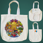 "Vibrant Doodle Illustration Celebrating India's Rich Culture and Heritage" Artistic Tote Bag