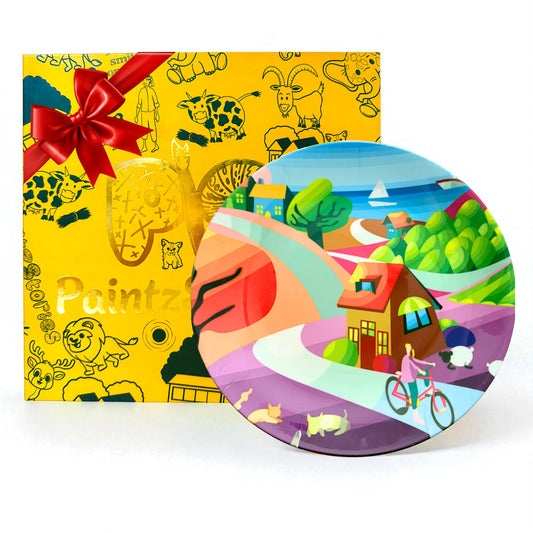 PAINTZSTORIES Decorative Wall Plate for Home Decoration | Ceramic Wall Art Plate | Wall Decor items for Living Room & Bedroom | Handmade Artwork Serenade On The Hilltop | Gift for house | 10 INCH