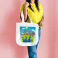 "World Wonders: A Doodle Illustration of Iconic Landmarks" Artistic Tote Bag