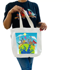 "World Wonders: A Doodle Illustration of Iconic Landmarks" Artistic Tote Bag
