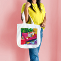 "Tiger's Leisure: Pop Art Illustration of a Relaxing Read" Artistic Tote Bag