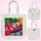 "Tiger's Leisure: Pop Art Illustration of a Relaxing Read" Artistic Tote Bag