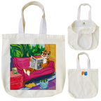 "Tiger's Leisure: Pop Art Illustration of a Relaxing Read" Artistic Tote Bag