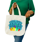 "A Rainbow Jungle" Artistic Tote Bag