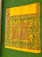 "Madhubani Handpainted Artistic Saree- Radha and Krishna"