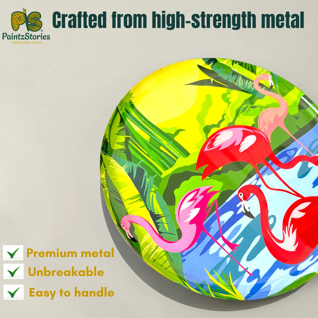 PAINTZSTORIES Metal Wall Art Plates for Home Decoration | Decorative Wall Plates | Wall Décor for Living Room & Bedroom | Handmade Artwork Wings of Serenity | Décor Items | Gift for house (Set of 3)