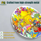 PAINTZSTORIES Metal Wall Art Plates for Home Decoration | Decorative Wall Plates | Wall Decor items for Living Room & Bedroom | Handmade Artwork Indian Cities | Décor Items | Gift for house (Set of 5)