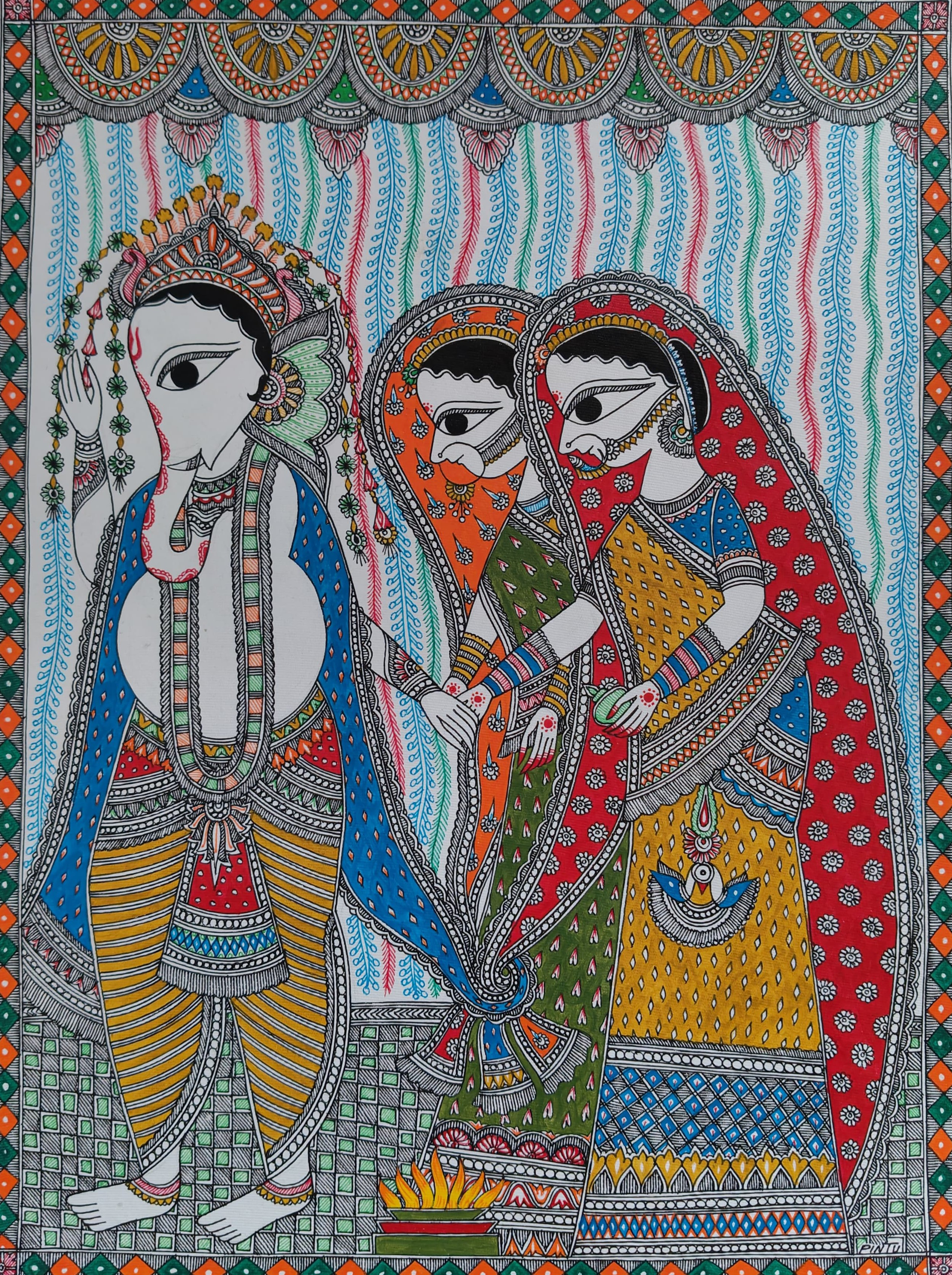 Madhubani Painting by Pintu Sharma