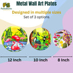 PAINTZSTORIES Metal Wall Art Plates for Home Decoration | Decorative Wall Plates | Wall Décor for Living Room & Bedroom | Handmade Artwork Wings of Serenity | Décor Items | Gift for house (Set of 3)