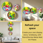 PAINTZSTORIES Metal Wall Art Plates for Home Decoration | Decorative Wall Plates | Wall Décor for Living Room & Bedroom | Handmade Artwork Wings of Serenity | Décor Items | Gift for house (Set of 3)