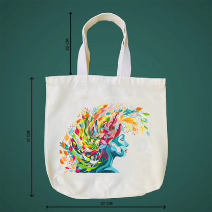 "Floral Reflections: Embracing Colourful Creativity in Life" Artistic Tote Bag