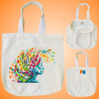 "Floral Reflections: Embracing Colourful Creativity in Life" Artistic Tote Bag