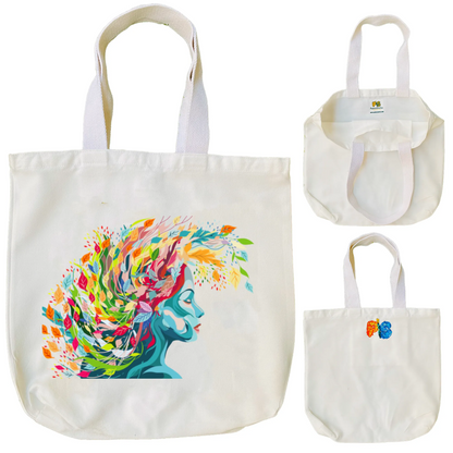 "Floral Reflections: Embracing Colourful Creativity in Life" Artistic Tote Bag
