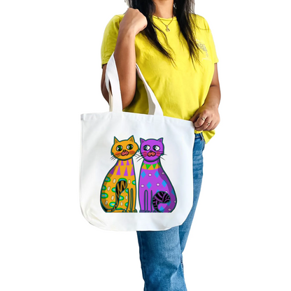 "Two fancy cats" Artistic Tote Bag
