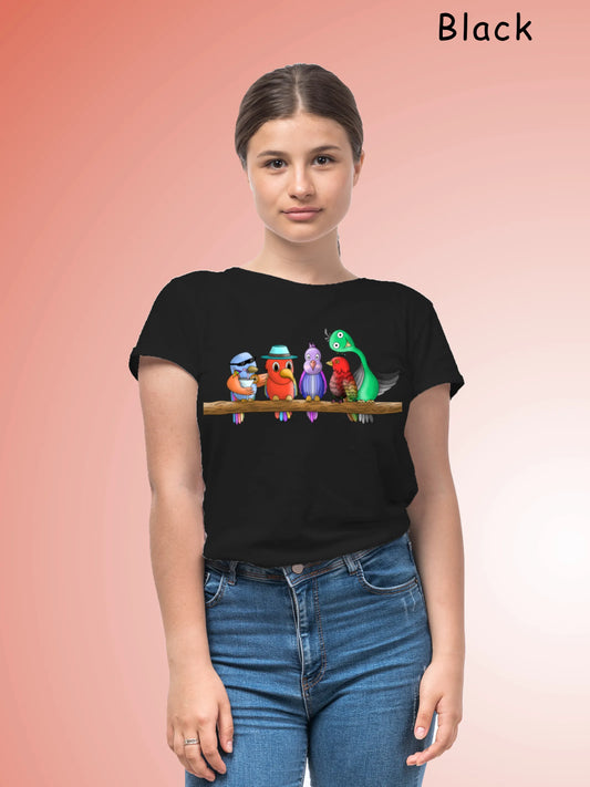 "Five colourful Birds" Unisex Regular T-Shirt