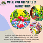 PAINTZSTORIES Metal Wall Art Plates for Home Decoration | Decorative Wall Plates | Wall Décor for Living Room & Bedroom | Handmade Artwork Wings of Serenity | Décor Items | Gift for house (Set of 3)