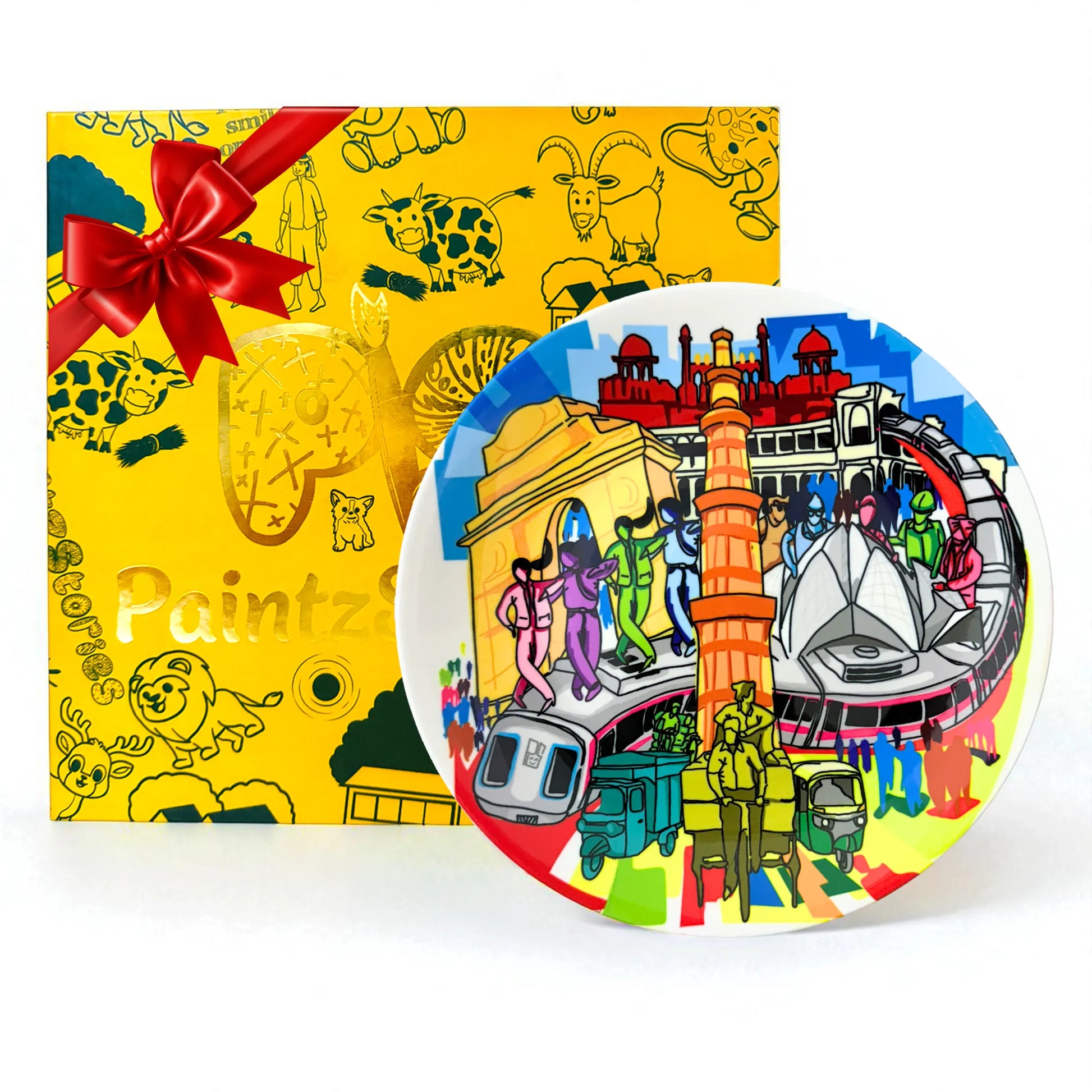 Gift box Delhi Cityscape ceramic wall plate