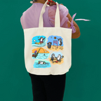 "Two adventurous penguins " Artistic Tote Bag