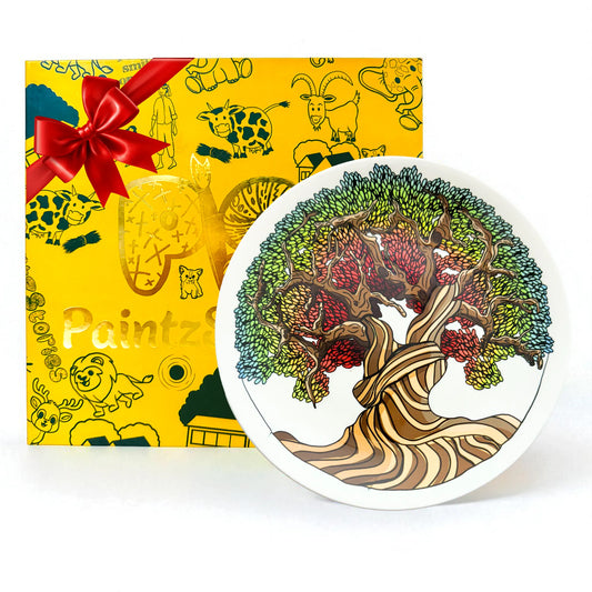 PAINTZSTORIES Decorative Wall Plate for Home Decoration | Ceramic Wall Art Plate | Wall Decor items for Living Room & Bedroom | Handmade Artwork A Magnificent Tree | Gift for house | 10 INCH