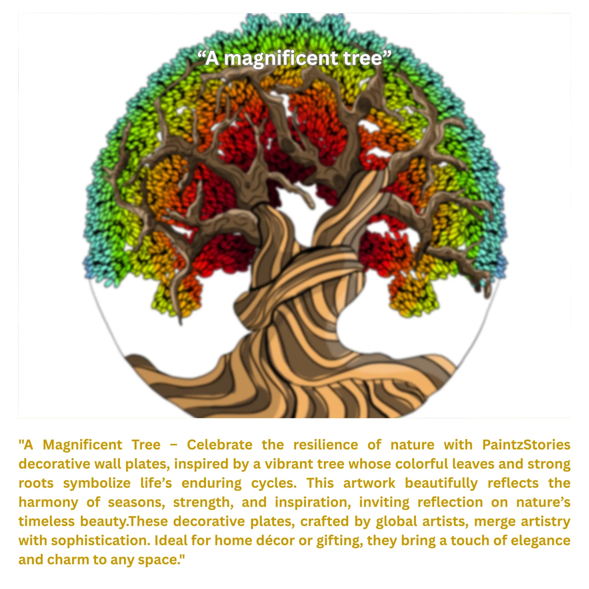 Artwork story of A Magnificent Tree decorative plate