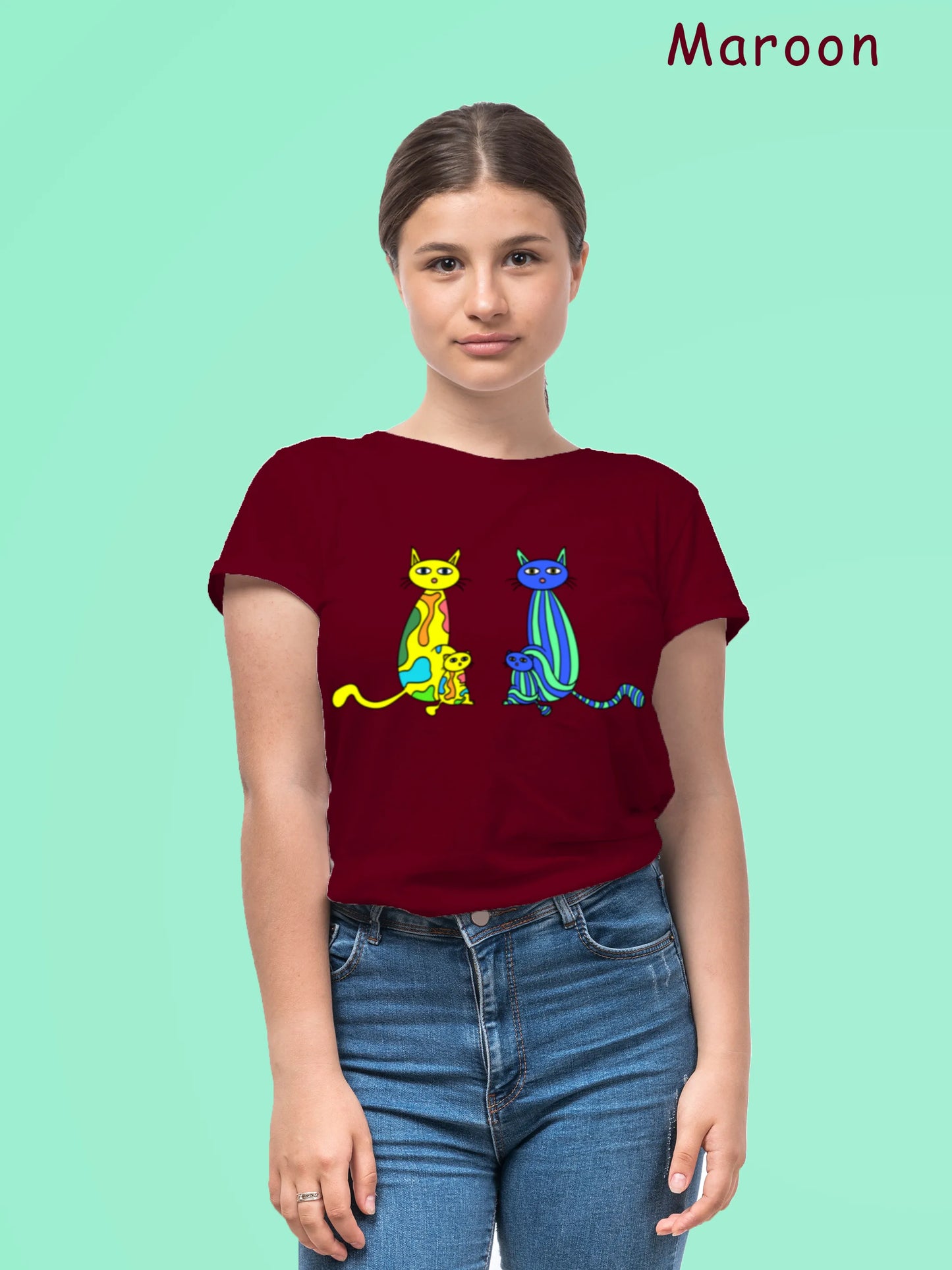 "Four cats in the sunset" Unisex Regular T-Shirt