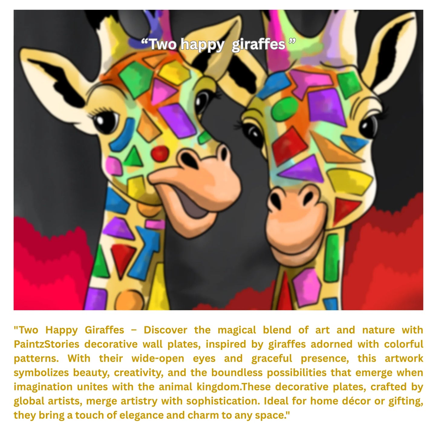 Artwork story card for Two Happy Giraffes plate